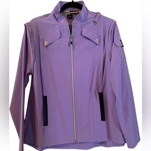 Jamie Sadock Purple Utility Jacket with Zipper and Standing Collar size small